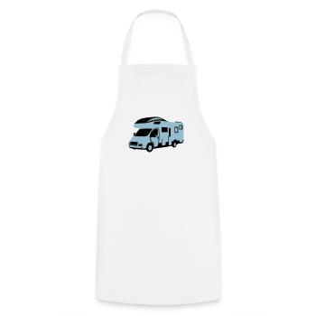 Camper, motor home - On the road - Cooking Apron - white - Front - AI Model Male 185 dark (185cm)
