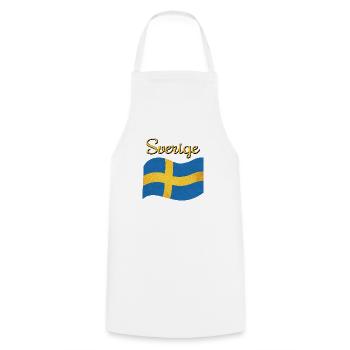 Die Flagge von Schweden Sverige - Kochschürze - Weiß - Vorne - AI Model Male 185 dark (185cm)