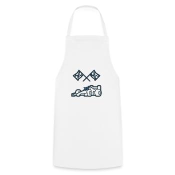MYST3RCORP RACING BLUE - Cooking Apron - white - Front - AI Model Male 185 dark (185cm)