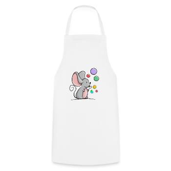 Souris avec bulles de savon colorées - Tablier de cuisine - blanc - Devant - AI Model Male 185 dark (185cm)