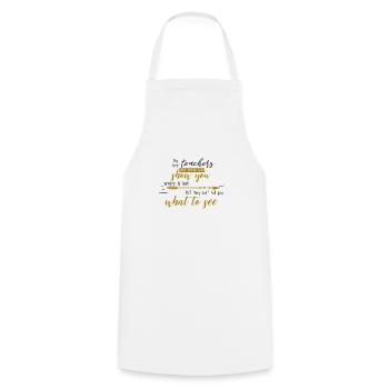 FIND BEST TEACHER SAY SEE SAYINGS GIFT - Cooking Apron - white - Front - AI Model Male 185 dark (185cm)