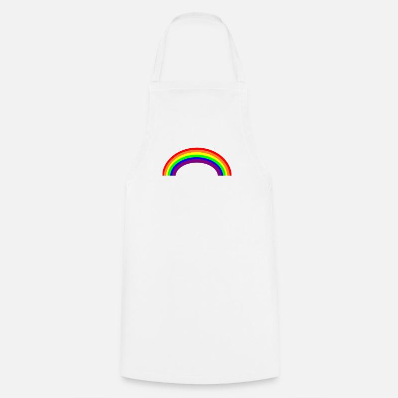 Regenbogen - Kochschürze - Weiß