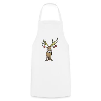 Mignon renne avec des bois jaunes - Tablier de cuisine - blanc - Devant - AI Model Male 185 dark (185cm)