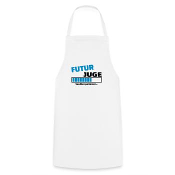 futur juge - Tablier de cuisine - blanc - Devant - AI Model Male 185 dark (185cm)