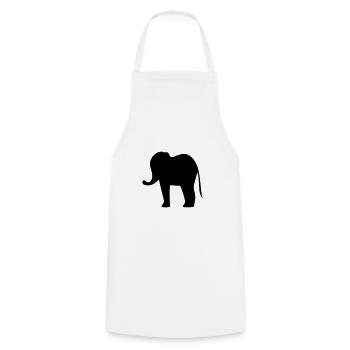 Elefant - Kochschürze - Weiß - Vorne - AI Model Male 185 dark (185cm)