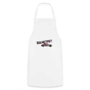 Old car in Seligman in Arizona, US Road 66 - Cooking Apron - white - Front - AI Model Male 185 dark (185cm)