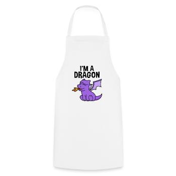 I'M A DRAGON - Cooking Apron - white - Front - AI Model Male 185 dark (185cm)