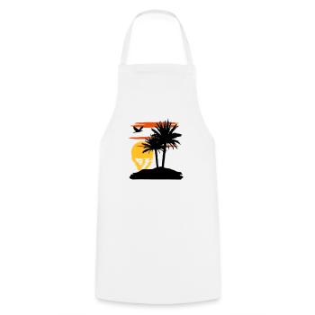 Sonnenuntergang - Sunset - Kochschürze - Weiß - Vorne - AI Model Male 185 dark (185cm)
