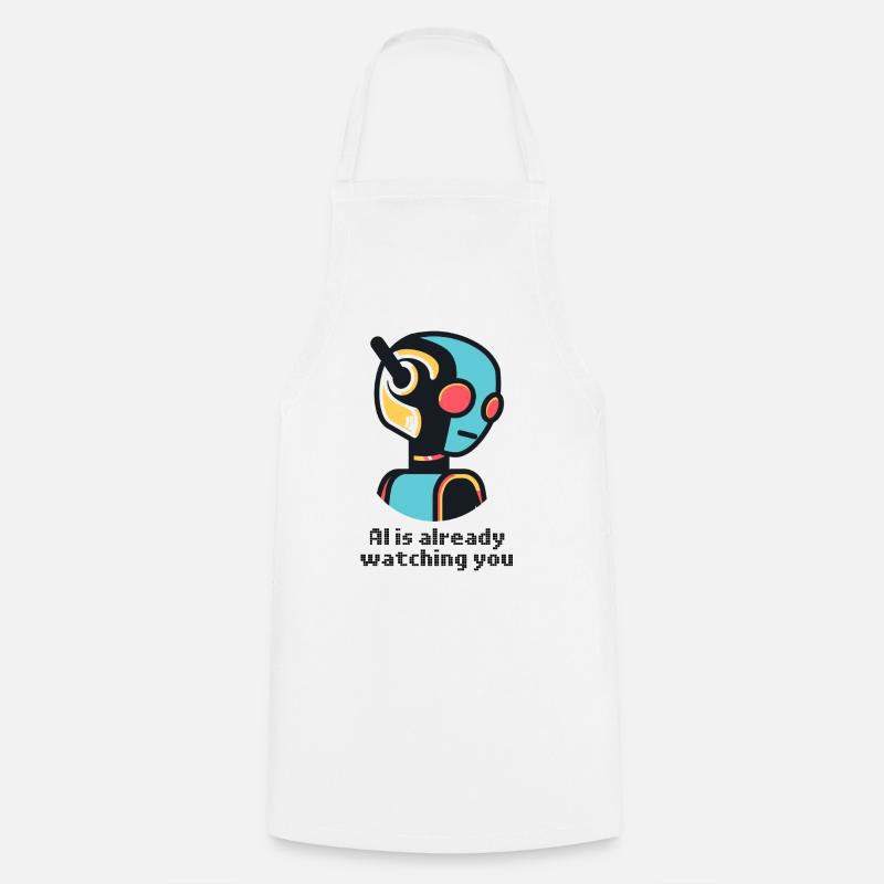 AI Is Already Watching You - dark - Cooking Apron - white