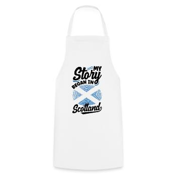 Scottish Scotland Scottish Flag Quote - Cooking Apron - white - Front - AI Model Male 185 dark (185cm)