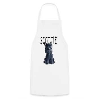 Niedlicher Scottie - Scottish Terrier - Geschenk - Kochschürze - Weiß - Vorne - AI Model Male 185 dark (185cm)