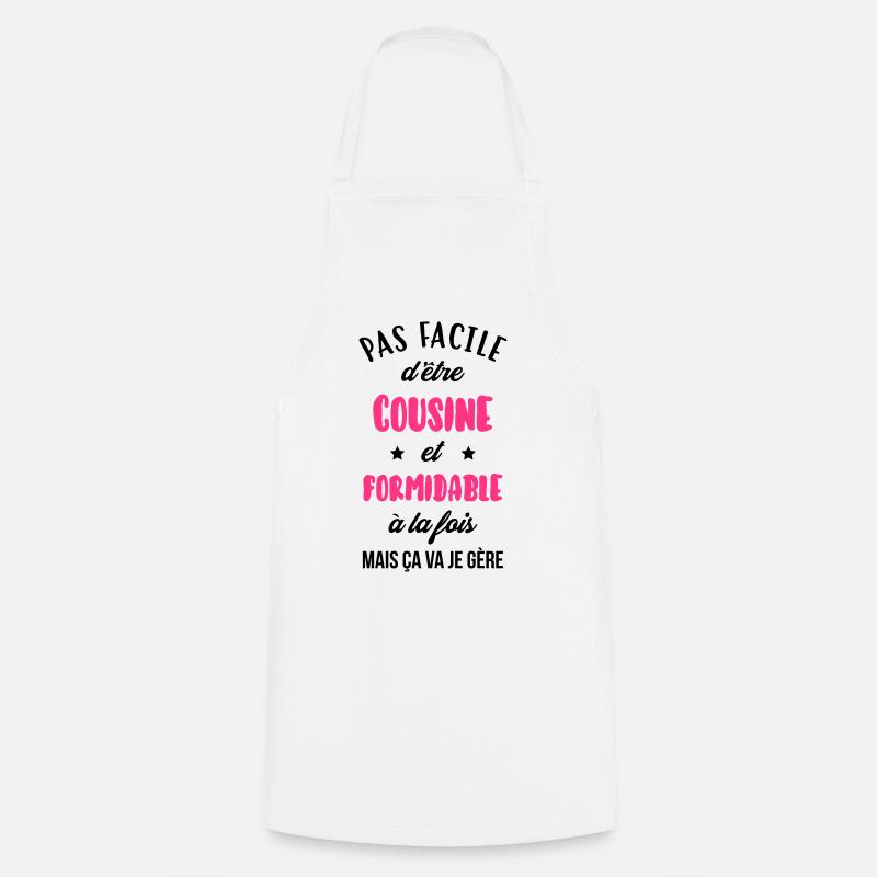 Oncle / Tante / Cousin / Cousine - Tablier de cuisine - blanc