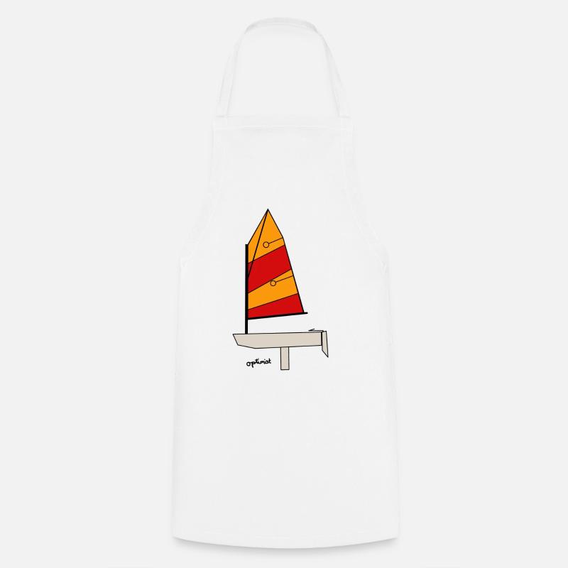Optimist Sailboat - Cooking Apron - white