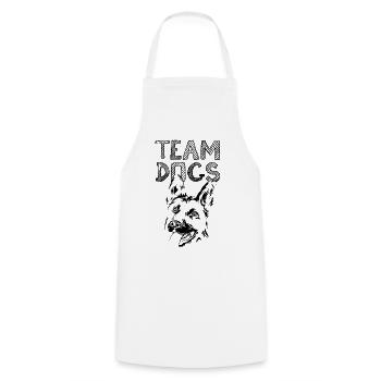 Team Dogs Dog Dogs German Shepherd Illustration Logo - Cooking Apron - white - Front - AI Model Male 185 dark (185cm)