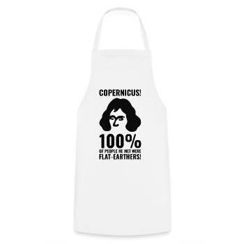 Copernic contre les Terriens plats - Tablier de cuisine - blanc - Devant - AI Model Male 185 dark (185cm)