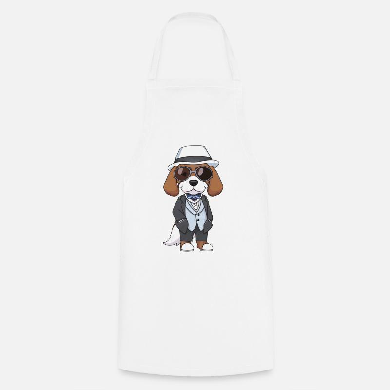 Beagle Hat Goggles - Cooking Apron - white