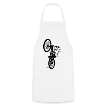 BMX Fahrer Skizze - Kochschürze - Weiß - Vorne - AI Model Male 185 dark (185cm)
