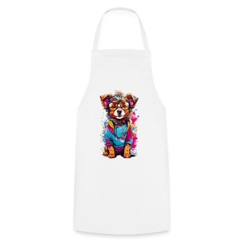 Cute dog - Cooking Apron - white - Front - AI Model Male 185 dark (185cm)