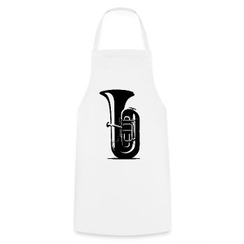 Tuba Drawing - Cooking Apron - white - Front - AI Model Male 185 dark (185cm)