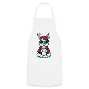 Chill Heart Bunny - Cooking Apron - white - Front - AI Model Male 185 dark (185cm)