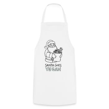 Santa Goes Vegan – Funny Xmas Design - Cooking Apron - white - Front - AI Model Male 185 dark (185cm)