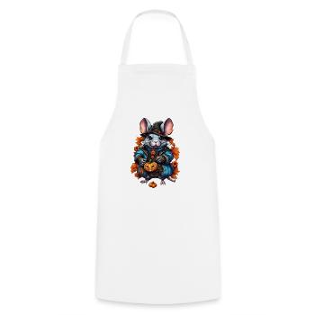 Witch Rat Autumn Outfit - Cooking Apron - white - Front - AI Model Male 185 dark (185cm)
