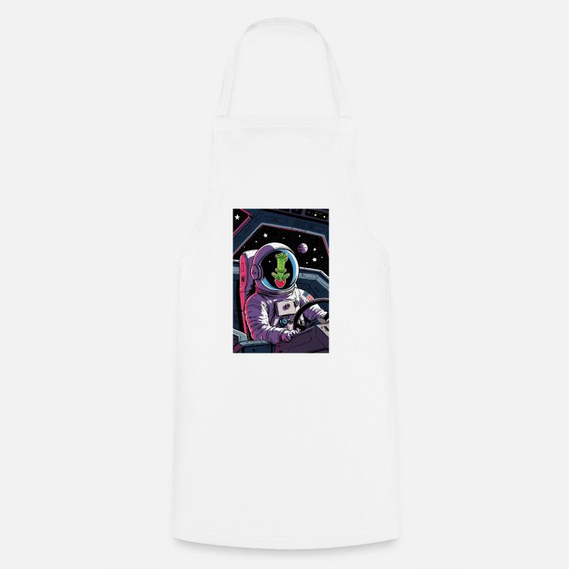 Cactus Alien dans l’espace - Tablier de cuisine - blanc
