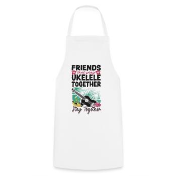 Amis du ukulélé hawaïen - Tablier de cuisine - blanc - Devant - AI Model Male 185 dark (185cm)