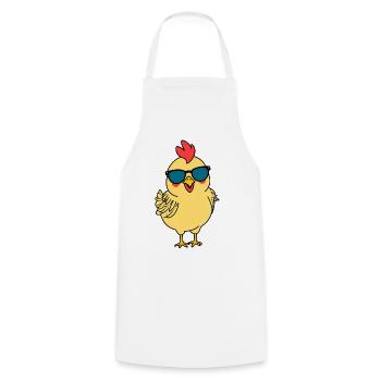 Chick with sunglasses - Cooking Apron - white - Front - AI Model Male 185 dark (185cm)