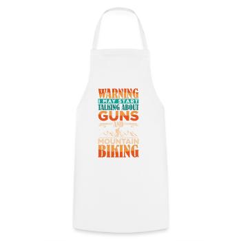 Mountain Bike Mountain Bike Gun Pistol - Cooking Apron - white - Front - AI Model Male 185 dark (185cm)