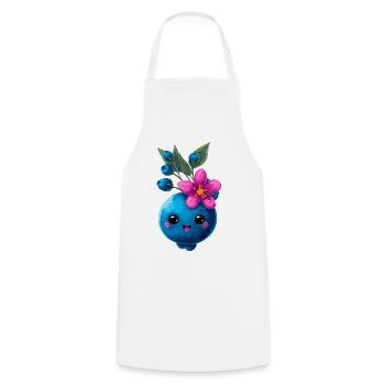 Ami aux myrtilles avec fleur - Tablier de cuisine - blanc - Devant - AI Model Male 185 dark (185cm)