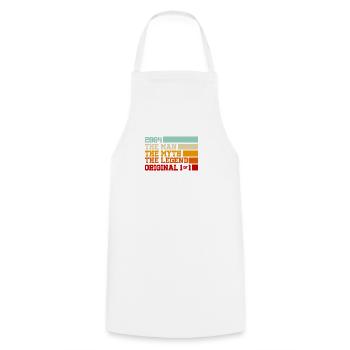 2004 — The Man, the Myth, the Legend - Cooking Apron - white - Front - AI Model Male 185 dark (185cm)