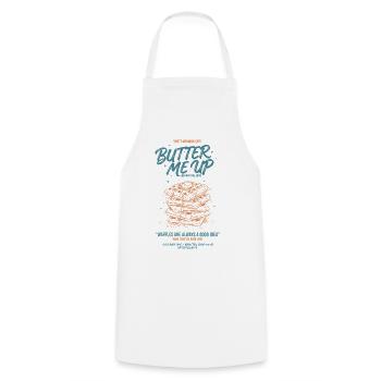 Petit-déjeuner, brunch drôle, café, me beurre - Tablier de cuisine - blanc - Devant - AI Model Male 185 dark (185cm)