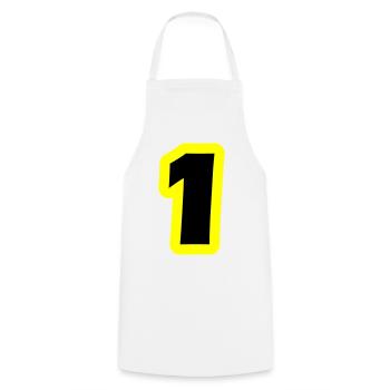 1 Number Symbol - Cooking Apron - white - Front - AI Model Male 185 dark (185cm)