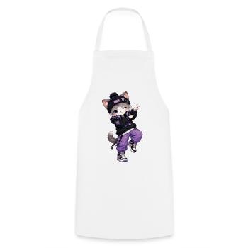 Cat Streetwear Lila Sterne - Kochschürze - Weiß - Vorne - AI Model Male 185 dark (185cm)