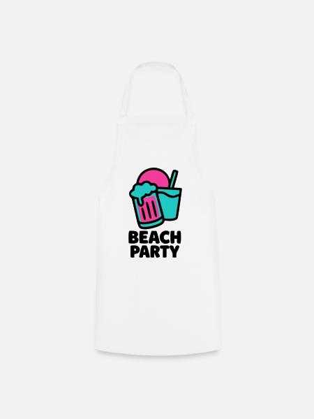 Beach Party Bierkruege Logo - Kochschürze - Weiß