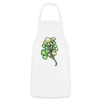 Aquarellklee-Blüten - Kochschürze - Weiß - Vorne - AI Model Male 185 dark (185cm)