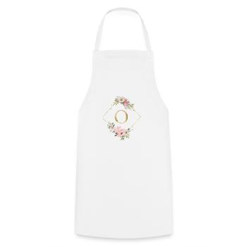 Monogramme personnalisable O Pastel Floral - Tablier de cuisine - blanc - Devant - AI Model Male 185 dark (185cm)