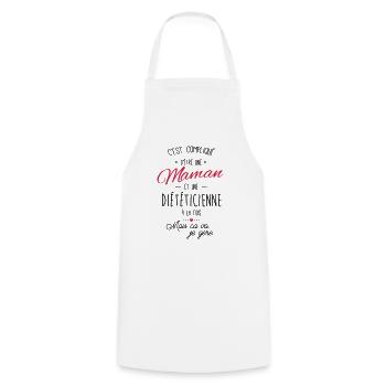 maman et Diététicienne - Tablier de cuisine - blanc - Devant - AI Model Male 185 dark (185cm)