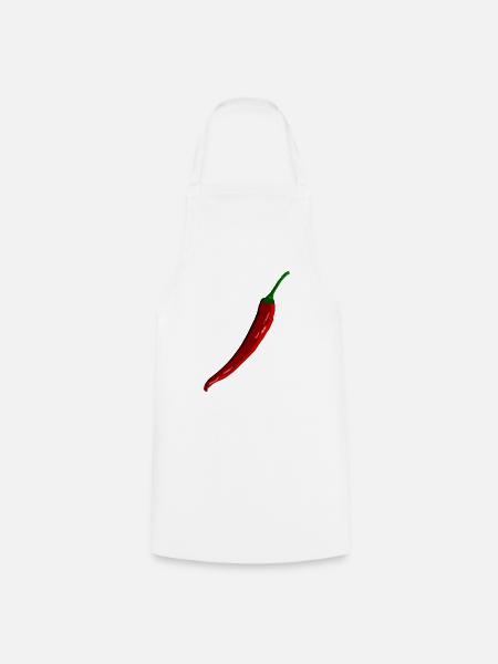 Chili,Pfeffer,scharf - Kochschürze - Weiß