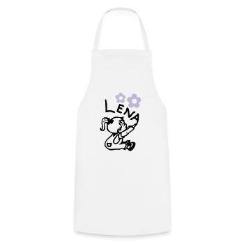 naam lena © - Cooking Apron - white - Front - AI Model Male 185 dark (185cm)