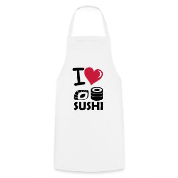 i_love_sushi - Kochschürze - Weiß - Vorne - AI Model Male 185 dark (185cm)
