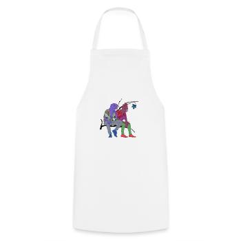 Parrots sitting - Cooking Apron - white - Front - AI Model Male 185 dark (185cm)