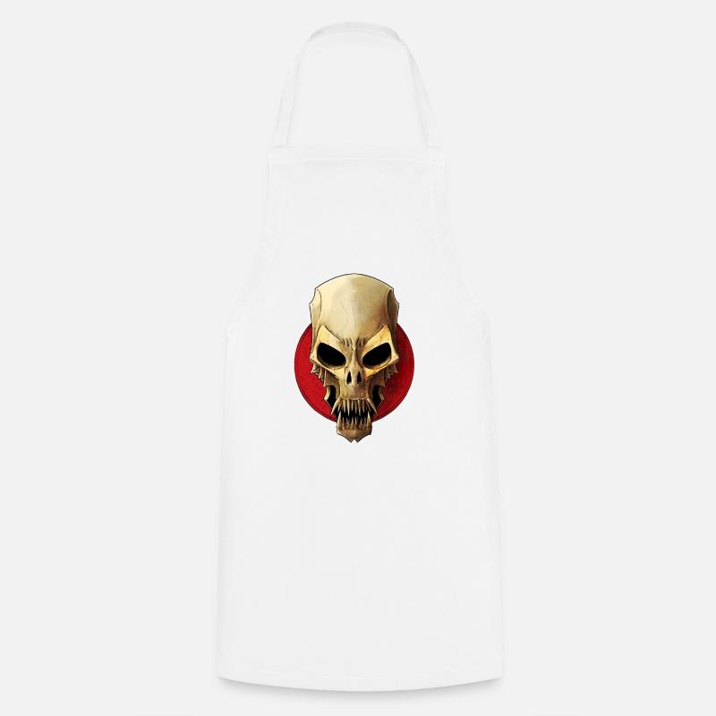 Illustration terrifiante d’un crâne de vampire - Tablier de cuisine - blanc