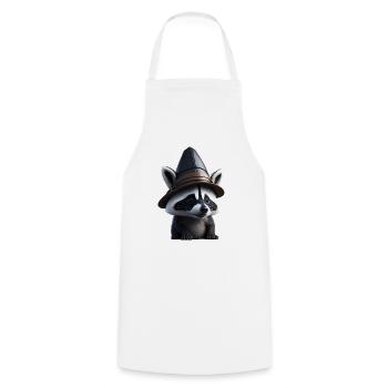 Raton laveur avec chapeau - Tablier de cuisine - blanc - Devant - AI Model Male 185 dark (185cm)