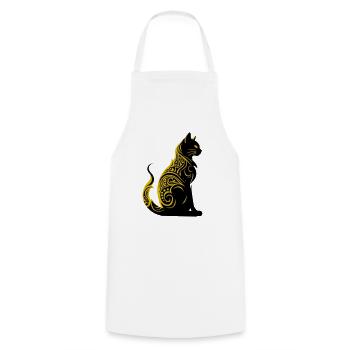 Cat - Cooking Apron - white - Front - AI Model Male 185 dark (185cm)