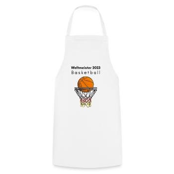 Weltmeister Basketball 2023 - Kochschürze - Weiß - Vorne - AI Model Male 185 dark (185cm)