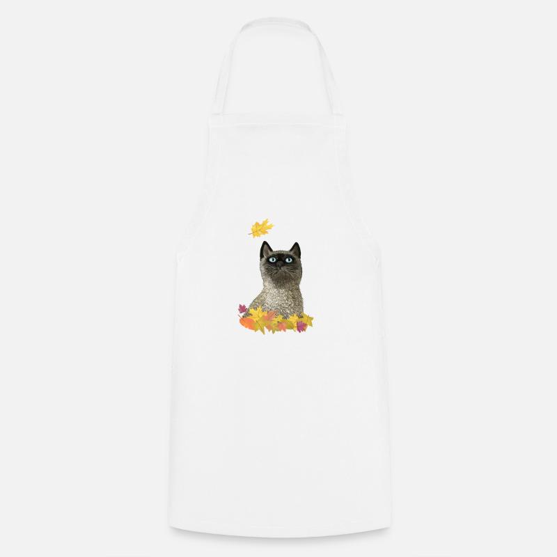 Chat d’automne - Tablier de cuisine - blanc