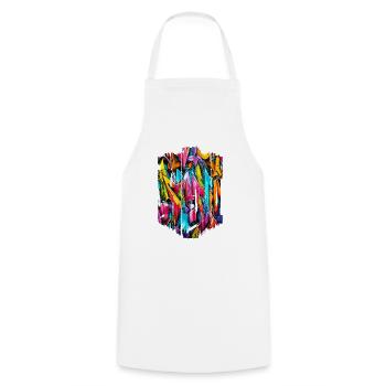 Graffiti Street Art Spray Colors Cool Artist Retro - Cooking Apron - white - Front - AI Model Male 185 dark (185cm)