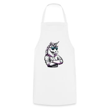 Bande dessinée Licorne - Tablier de cuisine - blanc - Devant - AI Model Male 185 dark (185cm)